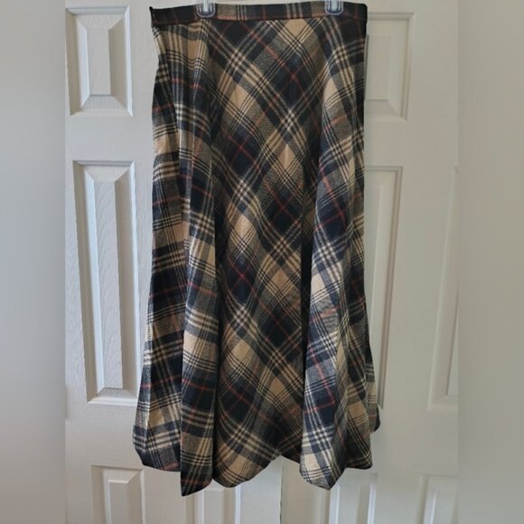 Orvis Wool Plaid Skirt - Picture 1 of 3